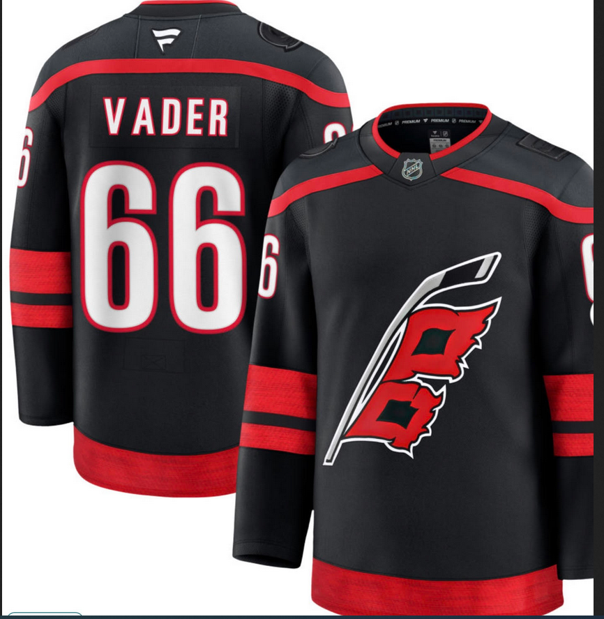 Men Carolina Hurricanes #66 Vader black 2026 NHL jersey 2026001